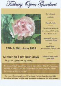 Tutbury Open Gardens 2024 Poster.