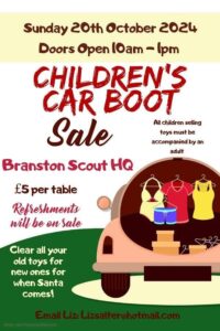 Childrens Car Boot Sale 2024 Branston, Main Street on Callum Guide